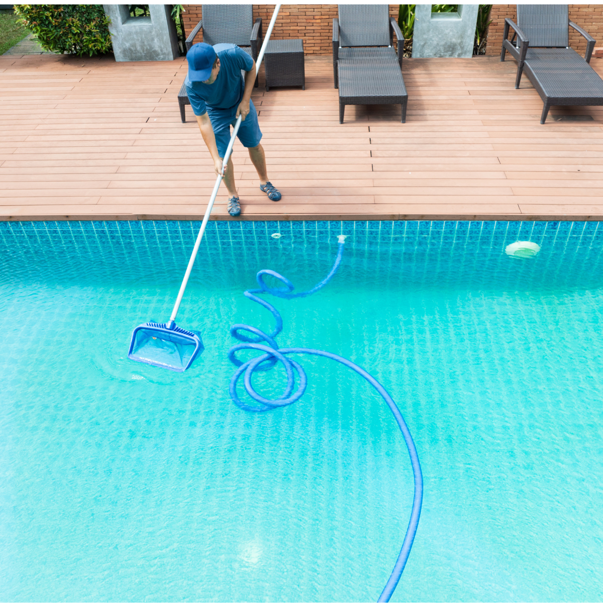 85 north carolina custom pools cleaning a saltwater pool, providing pool mainentance service in NC